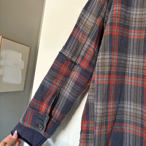 Oli & Hali Hooded Flannel Hooded Shacket Shirt dress size small - Picture 9 of 11